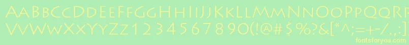 LithosproLight Font – Yellow Fonts on Green Background