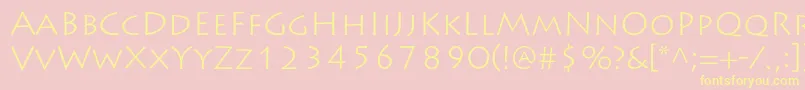 LithosproLight Font – Yellow Fonts on Pink Background