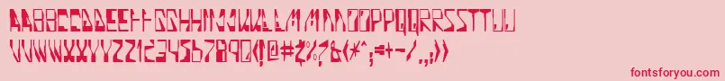 フォントQuinoline – ピンクの背景に赤い文字