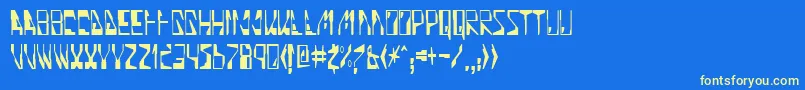 フォントQuinoline – 黄色の文字、青い背景