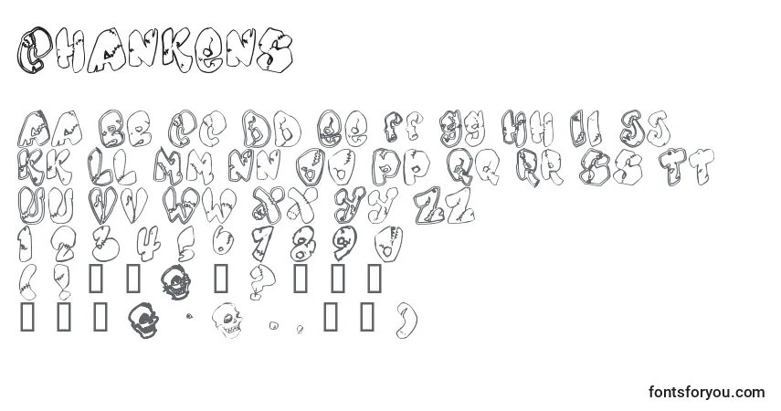 Czcionka Chankens – alfabet, cyfry, specjalne znaki