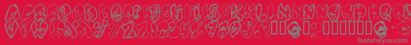 Chankens Font – Gray Fonts on Red Background