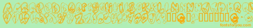 Chankens Font – Orange Fonts on Green Background