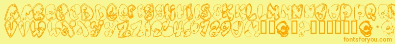 Chankens Font – Orange Fonts on Yellow Background