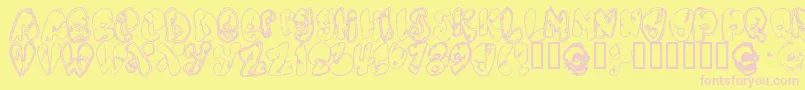 Chankens Font – Pink Fonts on Yellow Background