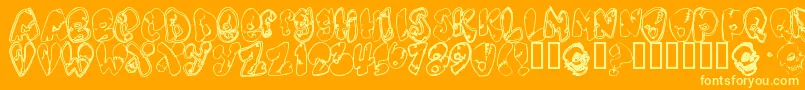 Chankens Font – Yellow Fonts on Orange Background