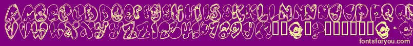 Chankens Font – Yellow Fonts on Purple Background