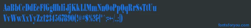 Bodoniultraflfcond Font – Blue Fonts on Black Background