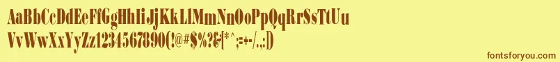 Bodoniultraflfcond Font – Brown Fonts on Yellow Background