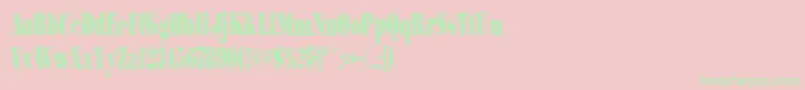 Bodoniultraflfcond Font – Green Fonts on Pink Background