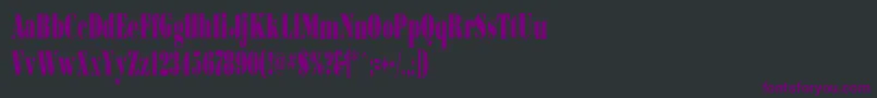 フォントBodoniultraflfcond – 黒い背景に紫のフォント