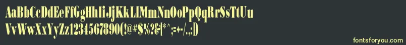 Bodoniultraflfcond Font – Yellow Fonts on Black Background