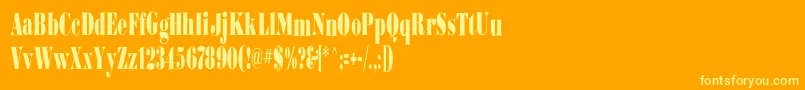 Bodoniultraflfcond Font – Yellow Fonts on Orange Background