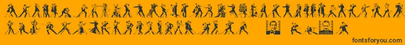 フォントTangomaniacsLtDay – 黒い文字のオレンジの背景