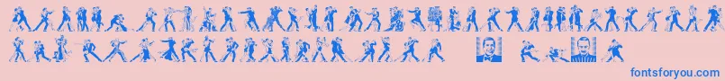 TangomaniacsLtDay-Schriftart – Blaue Schriften auf rosa Hintergrund