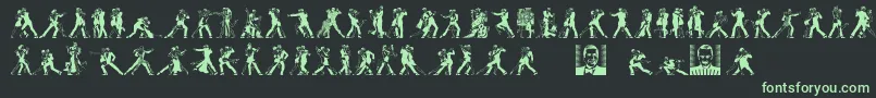 TangomaniacsLtDayフォントについての詳細 フォントTangomaniacsLtDay – 黒い背景に緑の文字