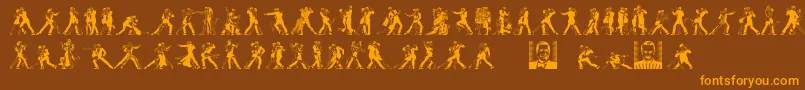 TangomaniacsLtDay Font – Orange Fonts on Brown Background