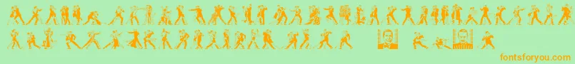 TangomaniacsLtDay Font – Orange Fonts on Green Background
