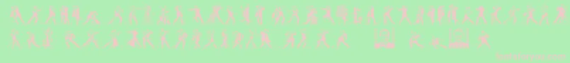 フォントTangomaniacsLtDay – 緑の背景にピンクのフォント