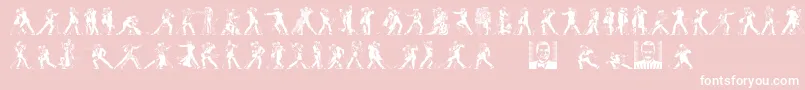 TangomaniacsLtDay-fontti – valkoiset fontit vaaleanpunaisella taustalla