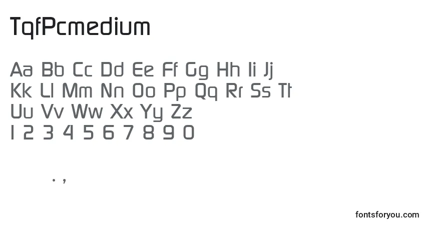 A fonte TqfPcmedium – alfabeto, números, caracteres especiais