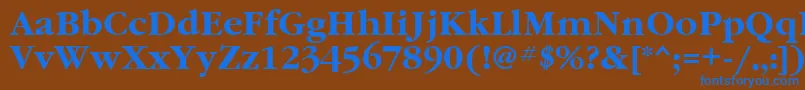 GaramondgttBold-Schriftart – Blaue Schriften auf braunem Hintergrund