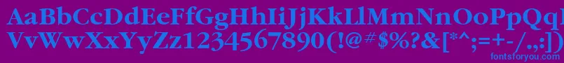 GaramondgttBold-fontti – siniset fontit violetilla taustalla