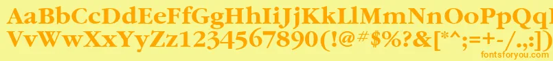 GaramondgttBold Font – Orange Fonts on Yellow Background