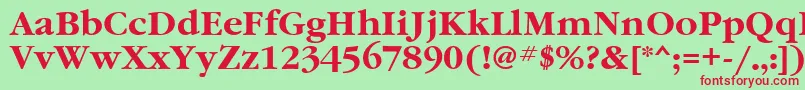 GaramondgttBold Font – Red Fonts on Green Background