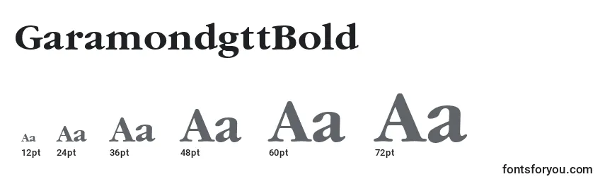 GaramondgttBold Font Sizes