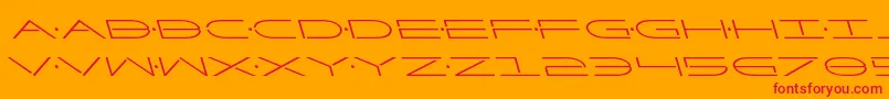 Czcionka Factorleft – czerwone czcionki na pomarańczowym tle