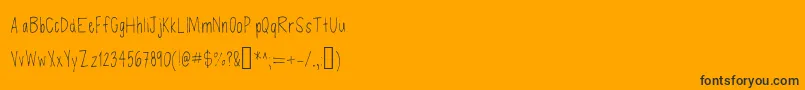 Czcionka Defenseless – czarne czcionki na pomarańczowym tle