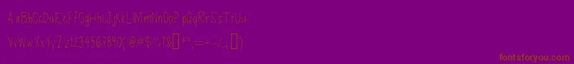 Defenseless-fontti – ruskeat fontit violetilla taustalla