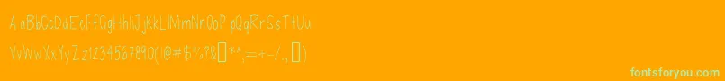 フォントDefenseless – オレンジの背景に緑のフォント