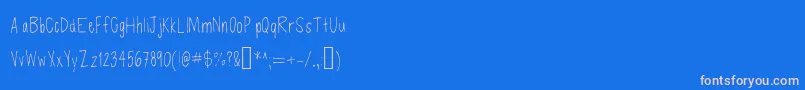 フォントDefenseless – ピンクの文字、青い背景
