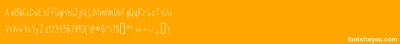Czcionka Defenseless – białe czcionki na pomarańczowym tle