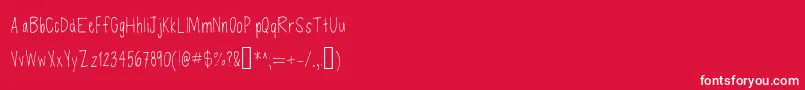 Czcionka Defenseless – białe czcionki na czerwonym tle