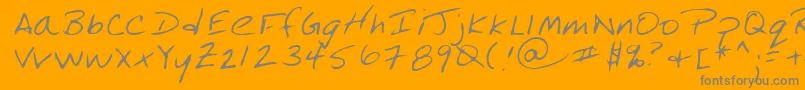 Lehn184-Schriftart – Graue Schriften auf orangefarbenem Hintergrund