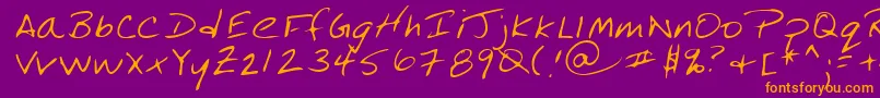 Lehn184 Font – Orange Fonts on Purple Background