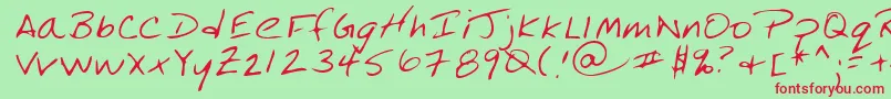 Lehn184 Font – Red Fonts on Green Background