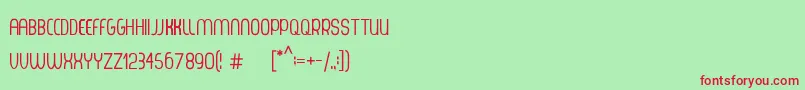 ThorupSansSmallCaps-Schriftart – Rote Schriften auf grünem Hintergrund