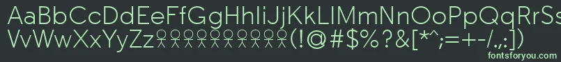 フォントTabarraproLightFfp – 黒い背景に緑の文字