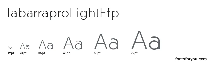 TabarraproLightFfp Font Sizes