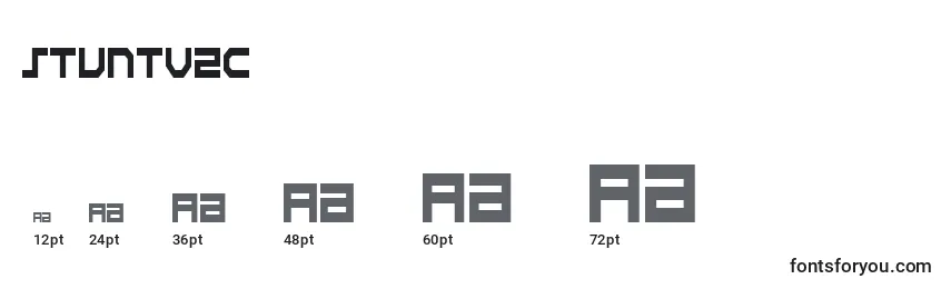 Größen der Schriftart Stuntv2c