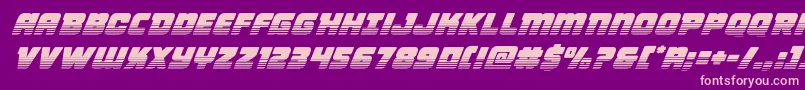 Victorycomicstwotoneital-fontti – vaaleanpunaiset fontit violetilla taustalla
