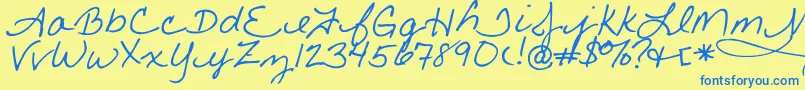 Little Font – Blue Fonts on Yellow Background