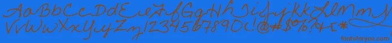 Little Font – Brown Fonts on Blue Background