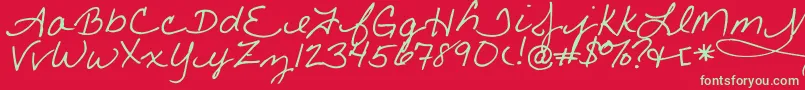 Little Font – Green Fonts on Red Background