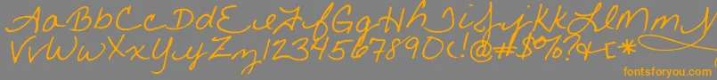 Little Font – Orange Fonts on Gray Background