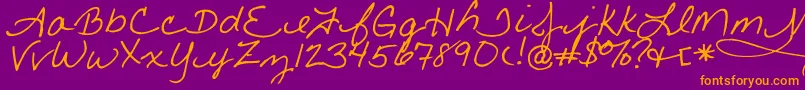 Little Font – Orange Fonts on Purple Background